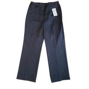 NEW Lands End Womens Pants Navy Blue Sz 10 Twill Elastic Adjustable Waist Chinos